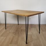 Oak table metal legs