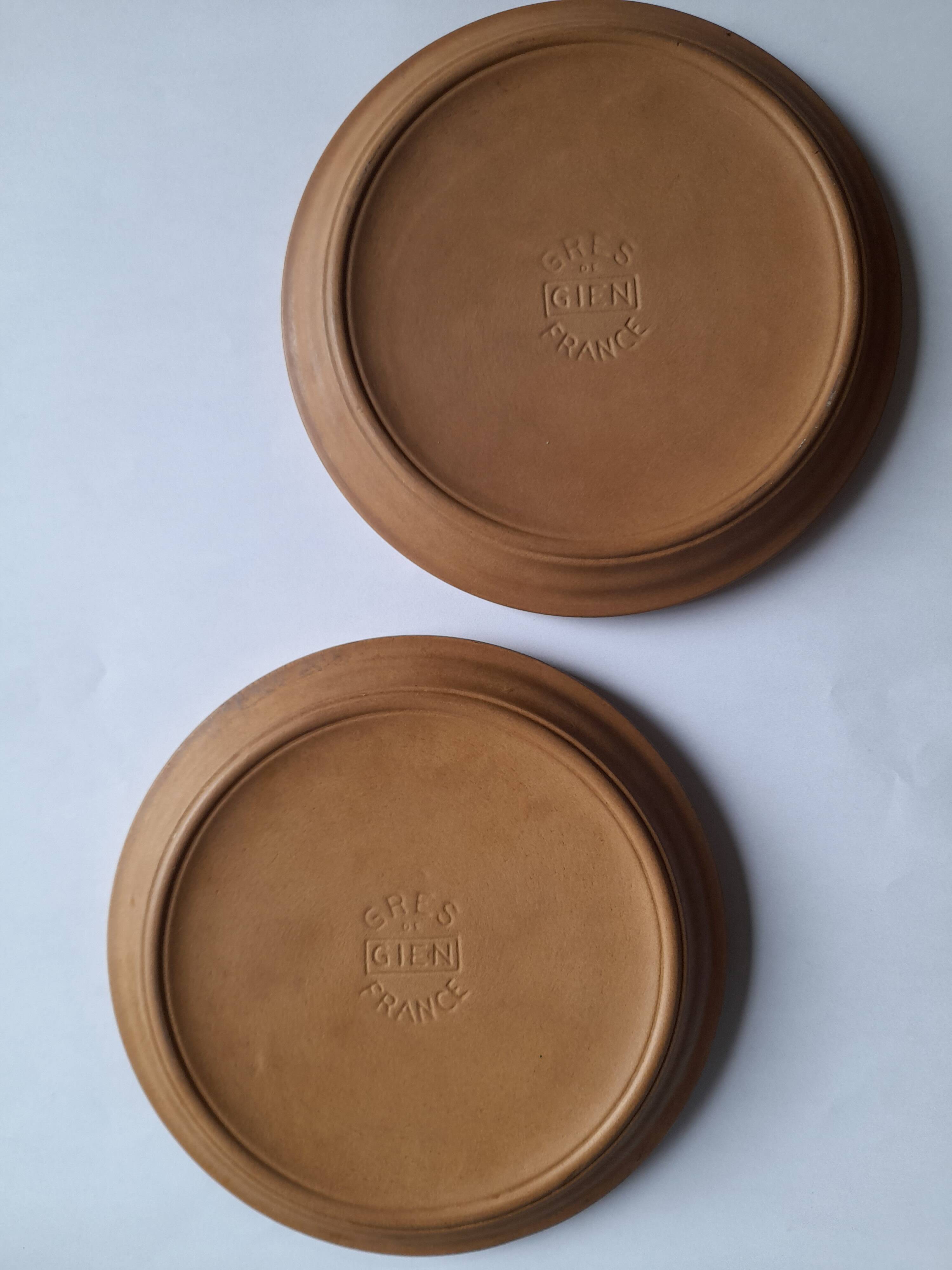 Set of 7 vintage dessert plates - Gien stoneware