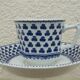 2 cups Adams Brentwood Blue Ironstone coffee