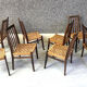 Danish cord dining chairs, set of 8 - 1960s