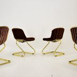 Midcentury set of four dining chairs, italy, 1970s