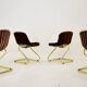 Midcentury set of four dining chairs, italy, 1970s