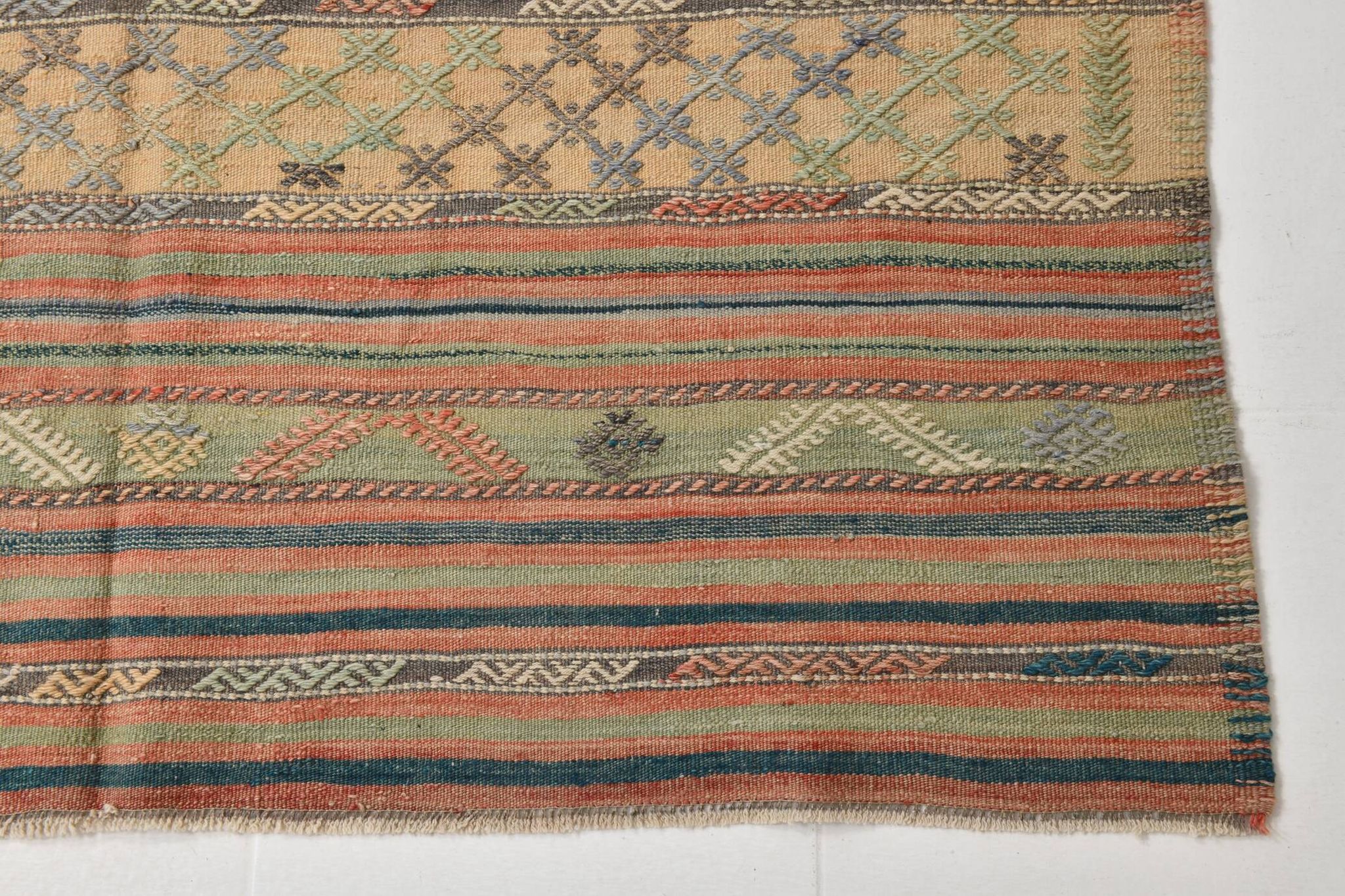 6x11 Kilim Soft Earth Tones Wool Area Kilim Rug, Handwoven Kilim,169x321 Cm