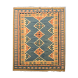 Vintage persian qashqai kilim area rug, hand made oriental flat woven rug- 204x296cm