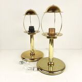 Golden metal table lamps by Sijaj Hrastnik, set of 2