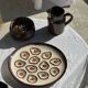 Large circular platter with compartments for shellfish, molluscs, and oysters.