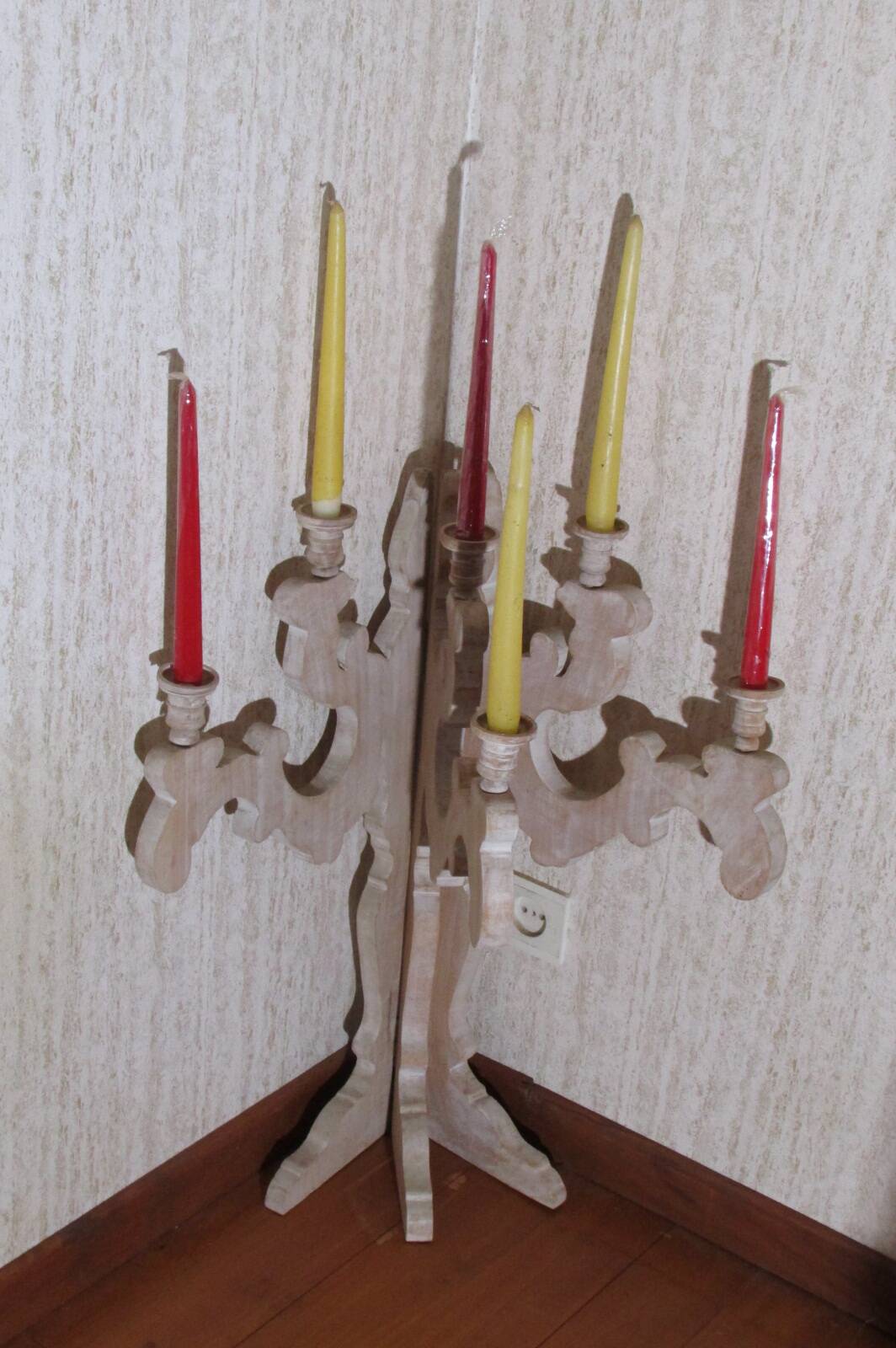 Wooden candlestick