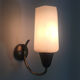 Pair of white glass globe brass wall light Year 50