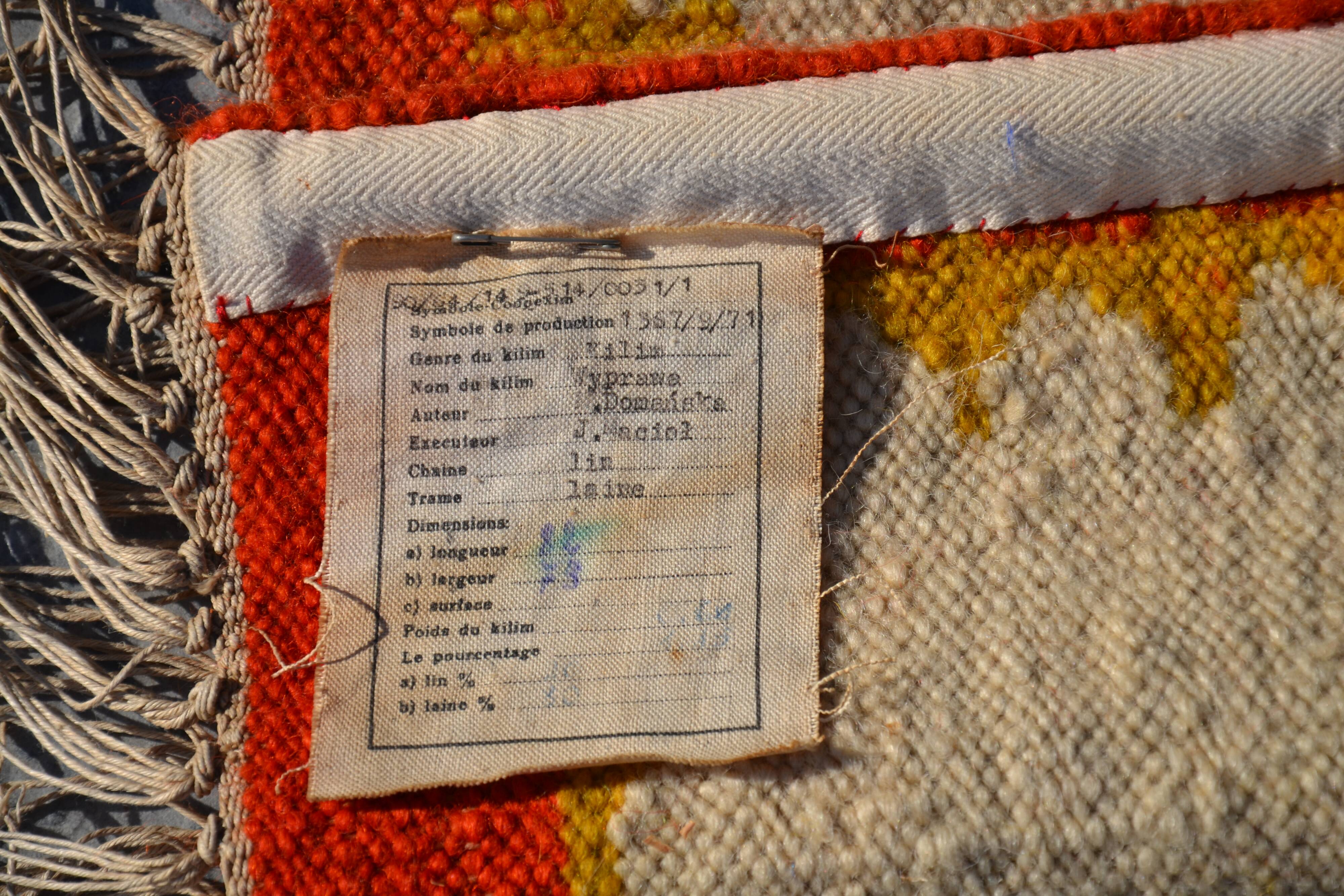 Kilim/tapisserie murale polonaise par M Domanska 1971