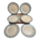 Set of 6 antique flat plates Gien – Terre de Fer – Bengal model