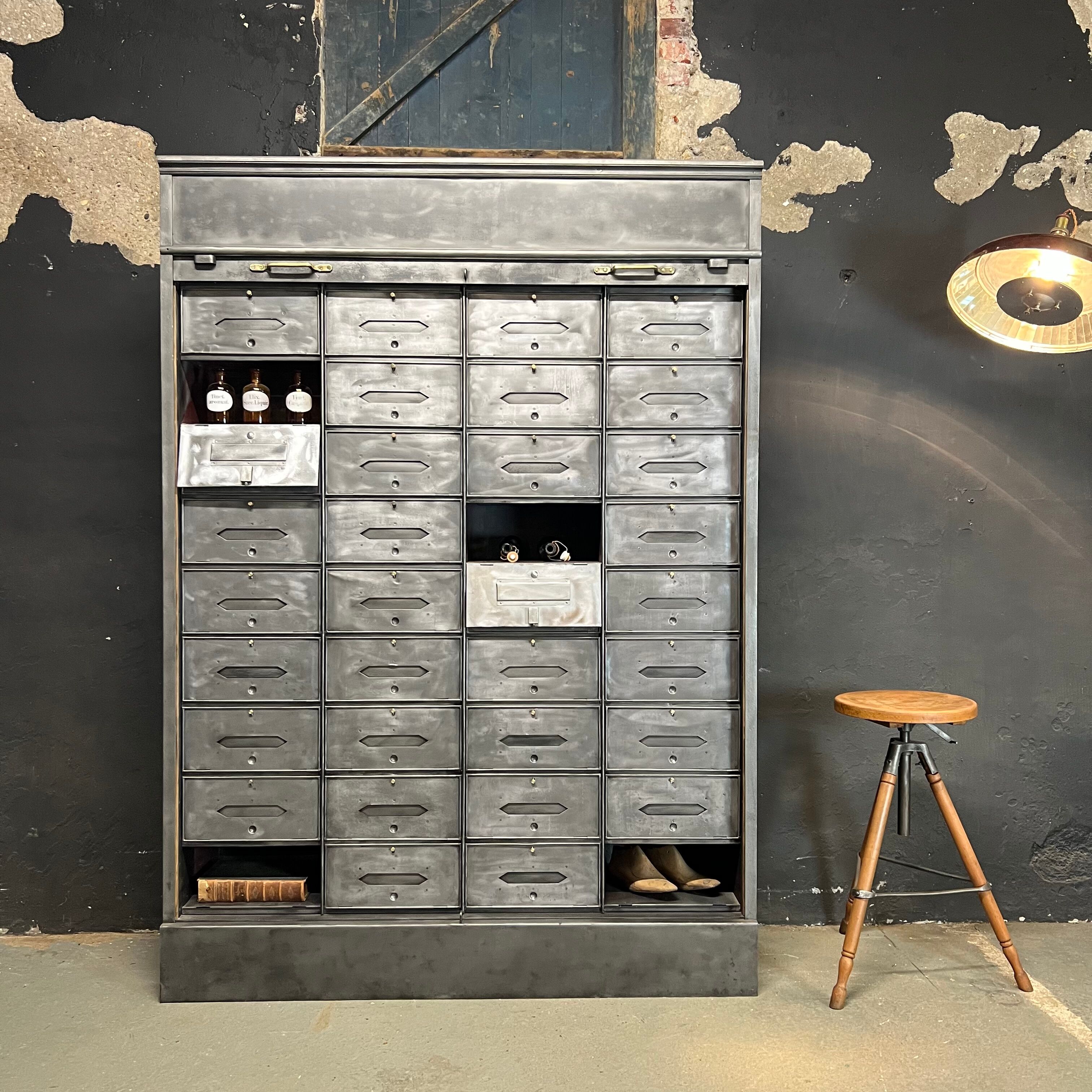 Furniture with flap and steel curtain circa 1930