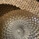 Ceiling lamp round amber globe blown glass