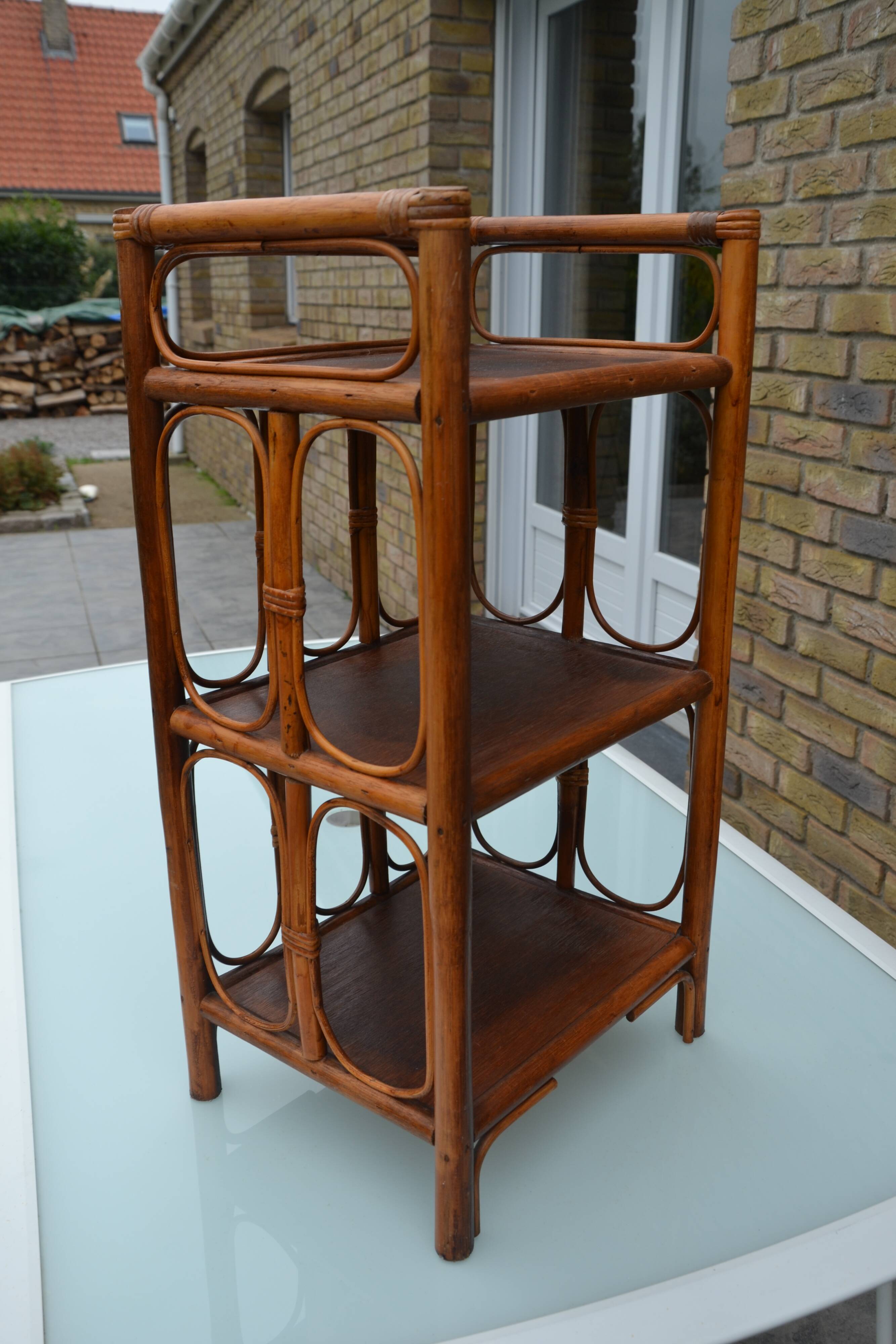 Small rattan bedside table/cabinet