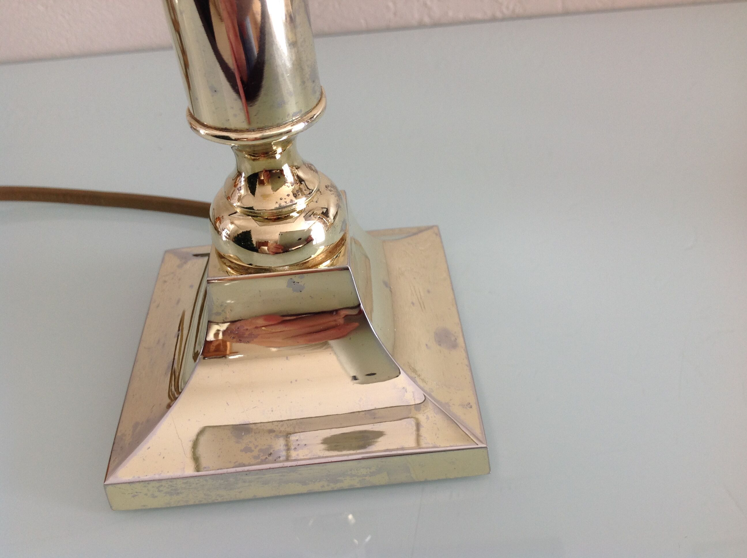 Pair of brass lamps art deco style 60s-70s