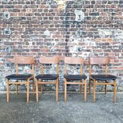 Gessef Consorzio Sedie Friuli set of 4 vintage chairs, teak seats