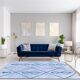 Tapis marocain moderne bleu art contemporain 150x240cm