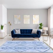 Tapis marocain moderne bleu art contemporain 150x240cm