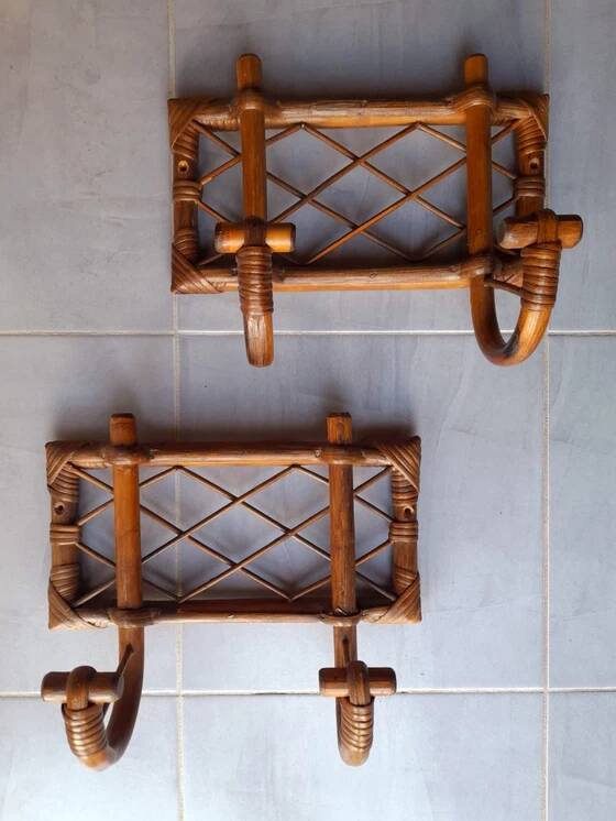 1960s rattan coat rack