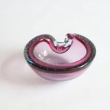 Murano glass purple bullicante trinket bowl, 1960s