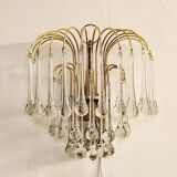 Wall lamp "Venini" of crystals. Italy 1970s