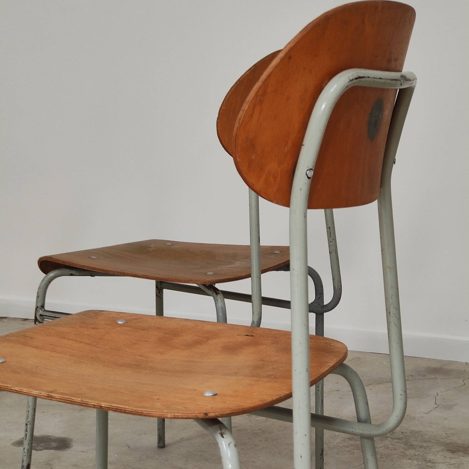 Lot of 24 chairs school chairs industrial style ex Czechoslovakia 1950