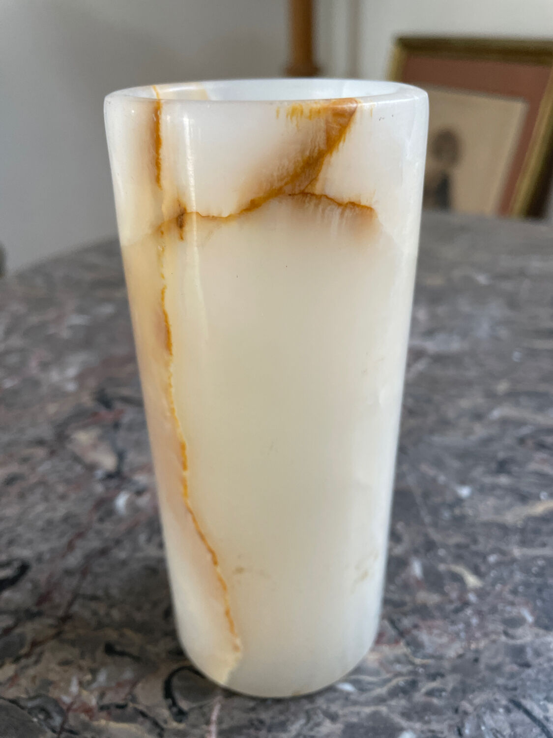 Vase vintage en onyx 1970