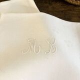 8 antique damask and monogrammed cotton/linen blend table napkins