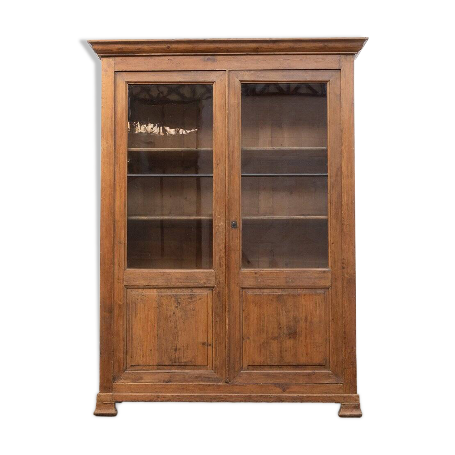 Vitrine en bois française antique, 1900