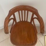 Fauteuil ancien baumann bois dossier cintré vintage