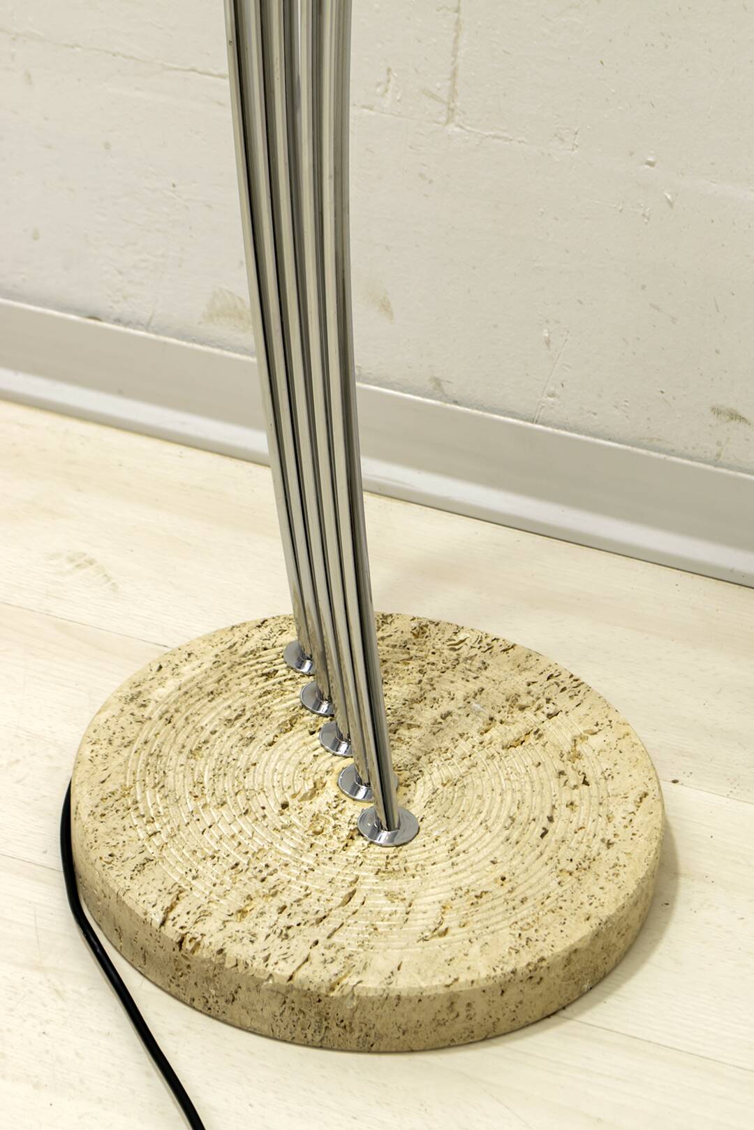 Midcentury Italian Arched Floor Lamp 5 Lights Chrome Metal and Lucite, 1960