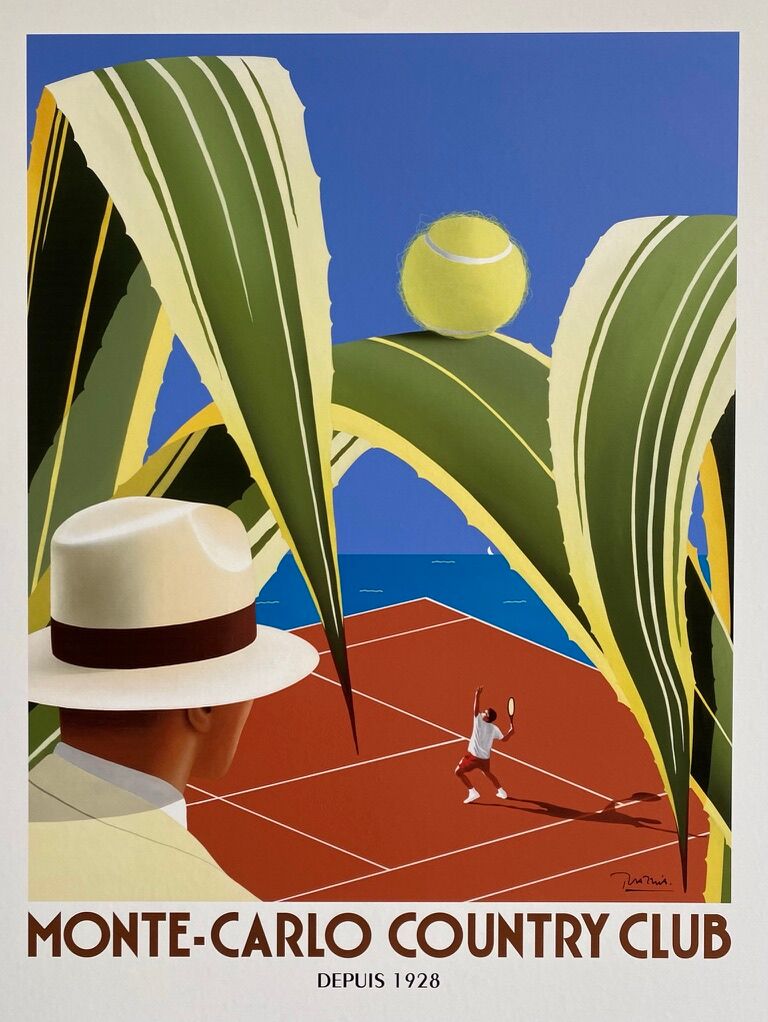 Original Razzia poster - Monte Carlo country club - Signed by the artist - On linen