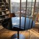 Chrome and glass dining table