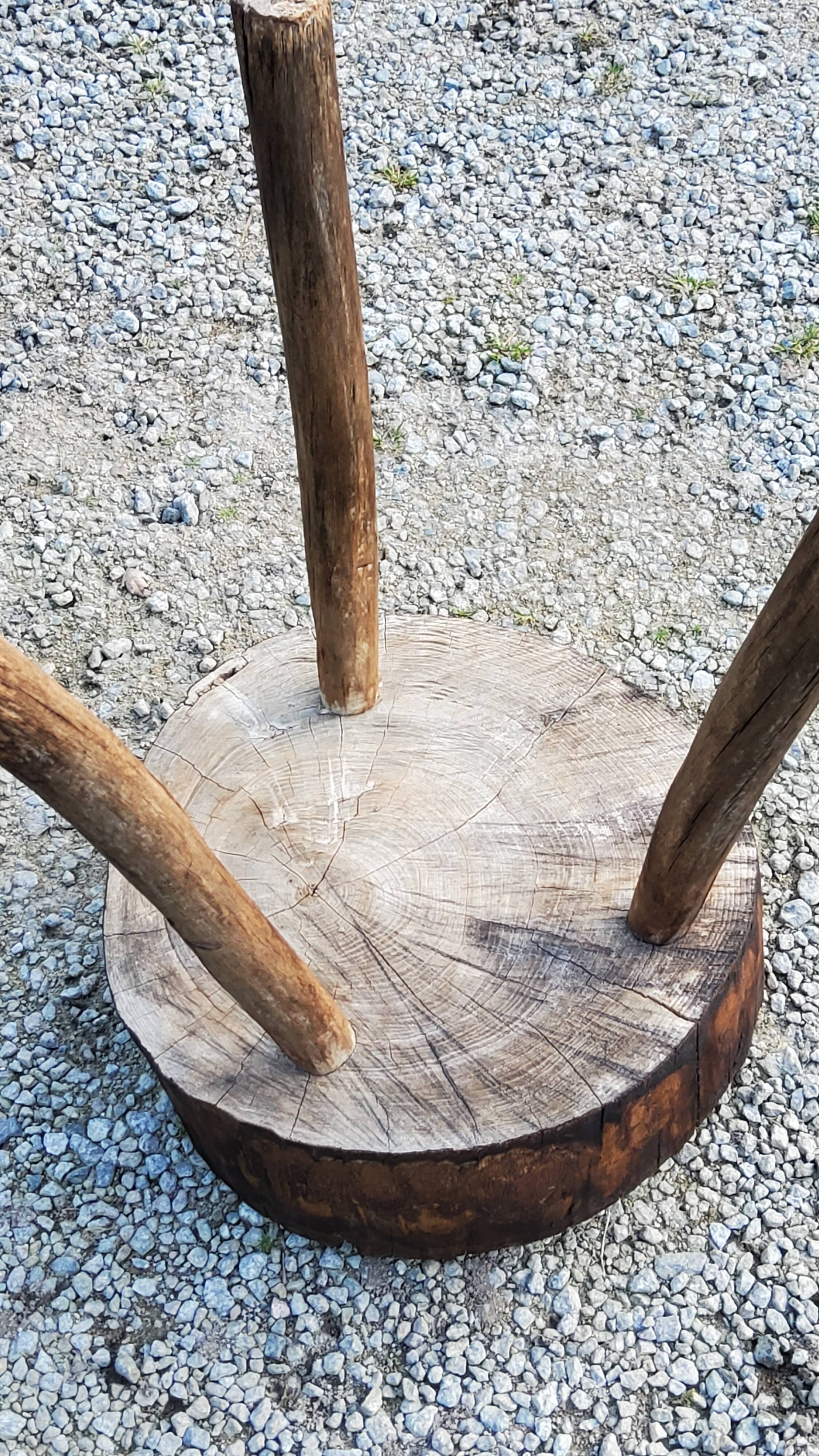 Brutalist tripod billot stool