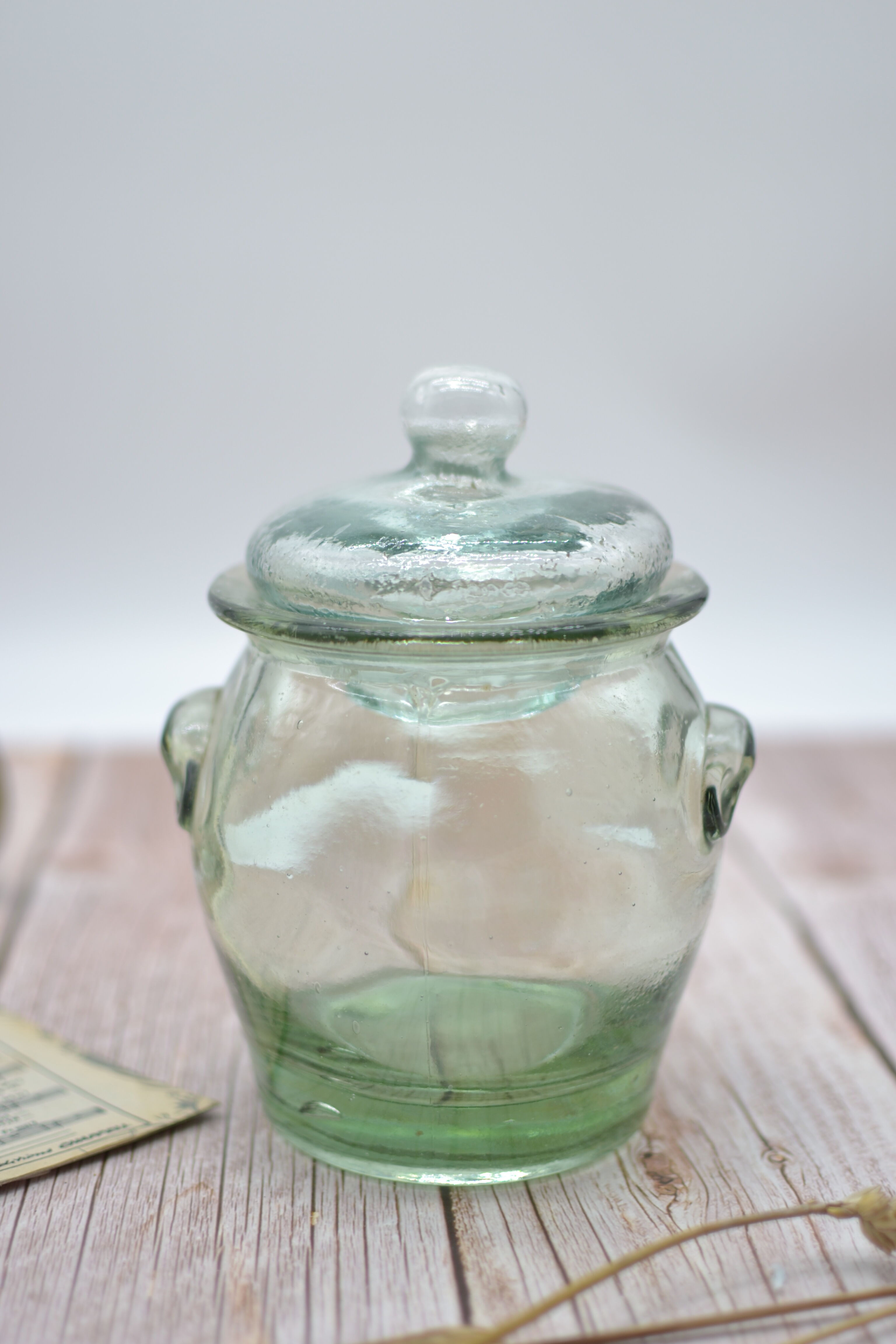 Old jar made of thick glass