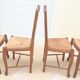 8 Straw chairs with high backs in solid wood