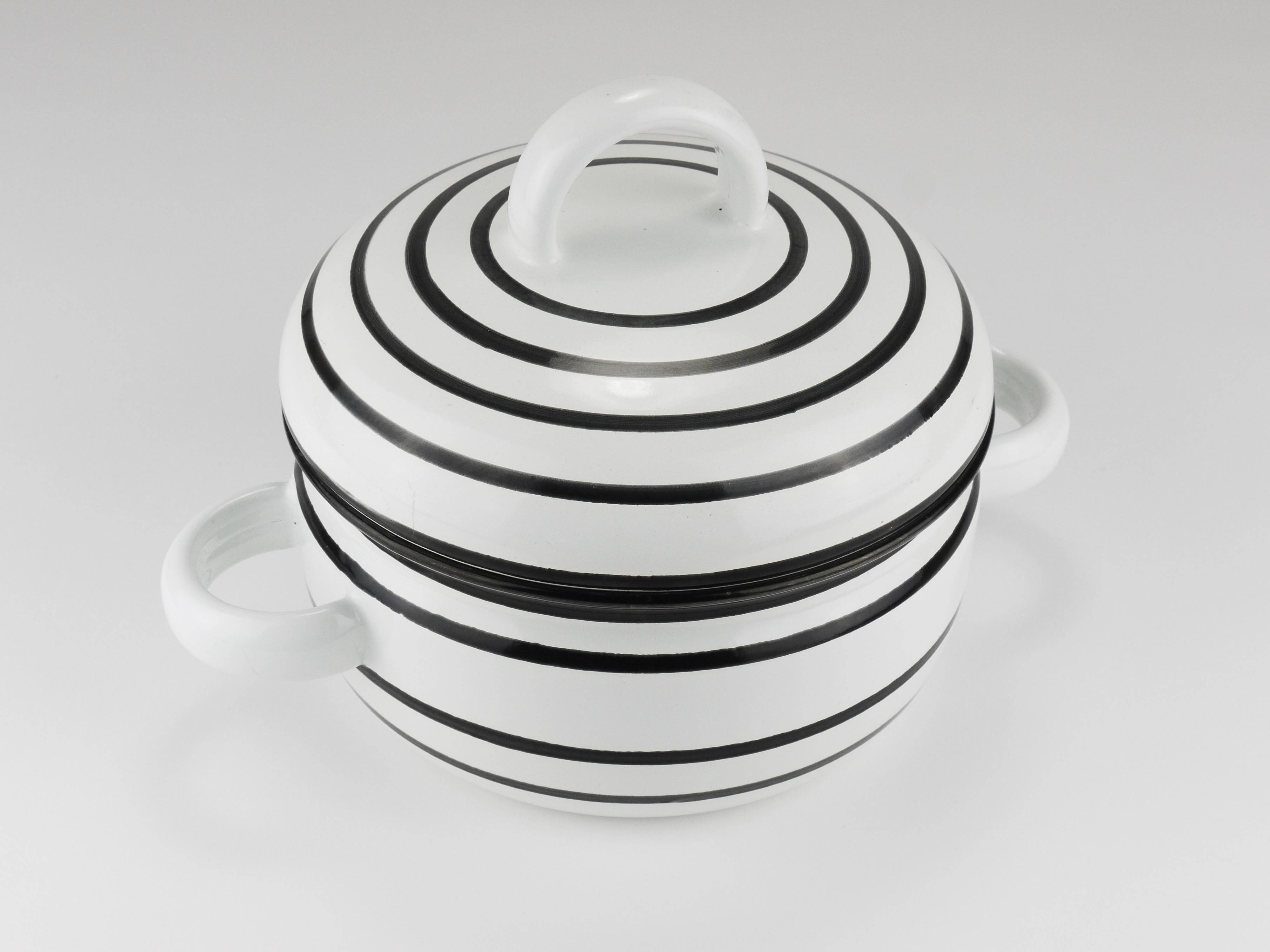 Enamelled pot carl aubock iii "culinar" with lid, ostovics vienna, austria, 1970s