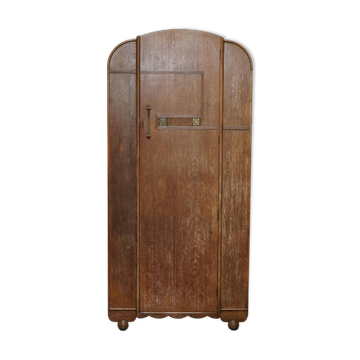 Art Deco wardrobe in bleached oak by Heals
