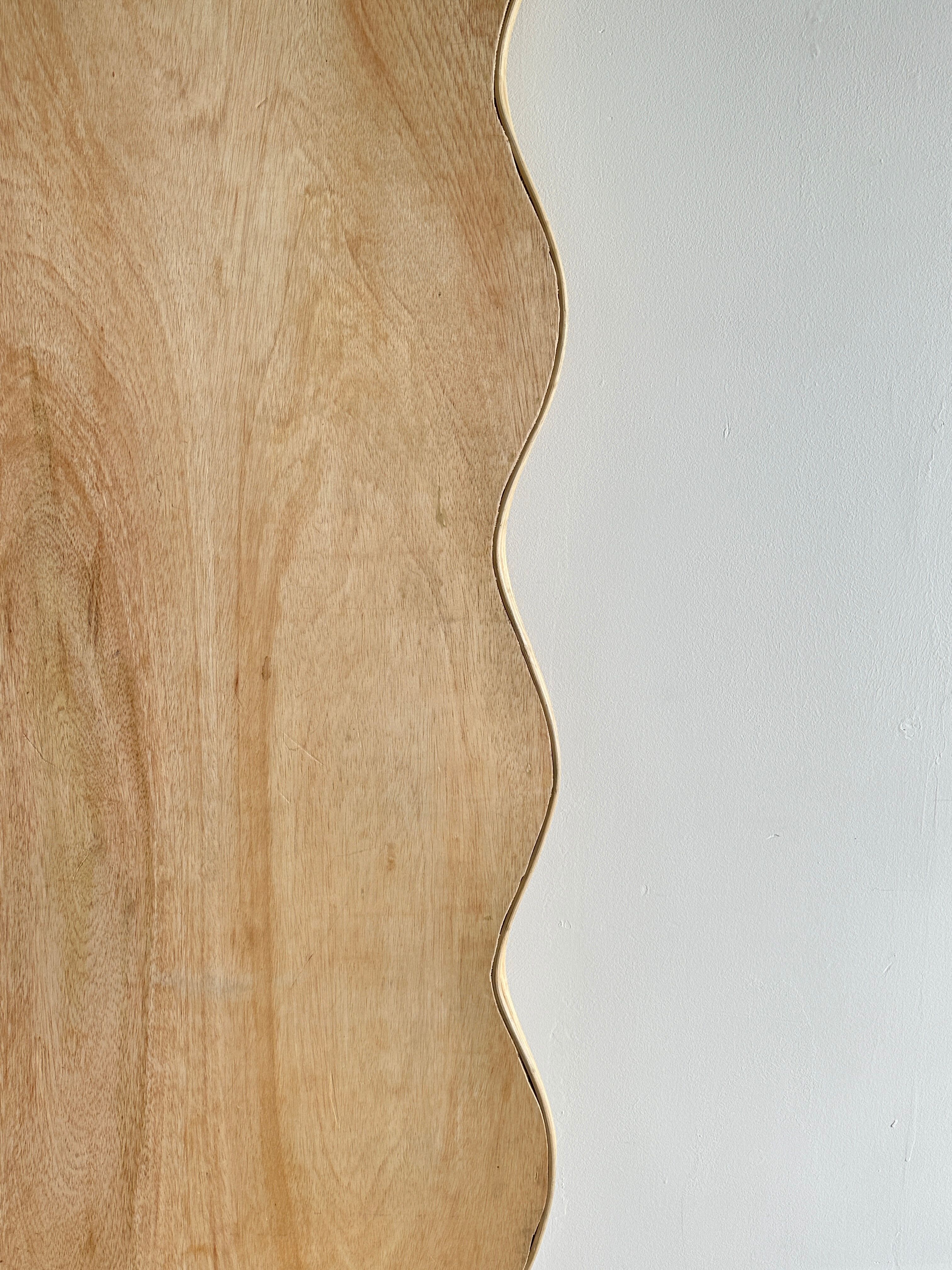 Zigzag rattan foot mirror H:182cm