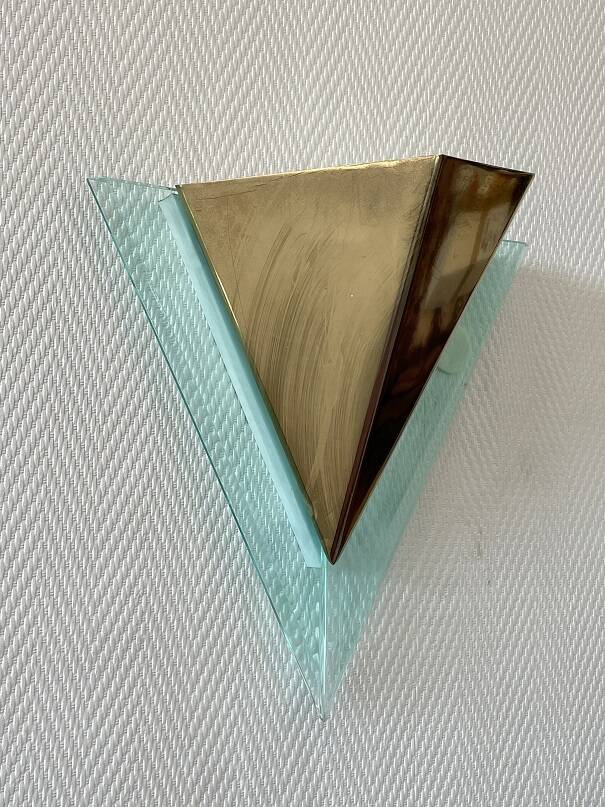 Pair of wall lights with geometric design from the 80s