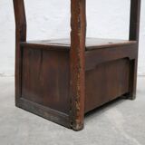 Fauteuil coffre en bois, XIX ème