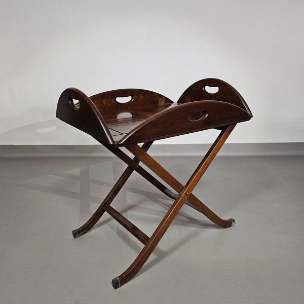Plateau de service/plateau de majordome/table d'appoint pliable victorienne