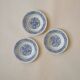 Set of 3 antique soup plates – blue floral decoration