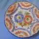 Henriot quimper france - wall plate with flowers - hand-decorated faience