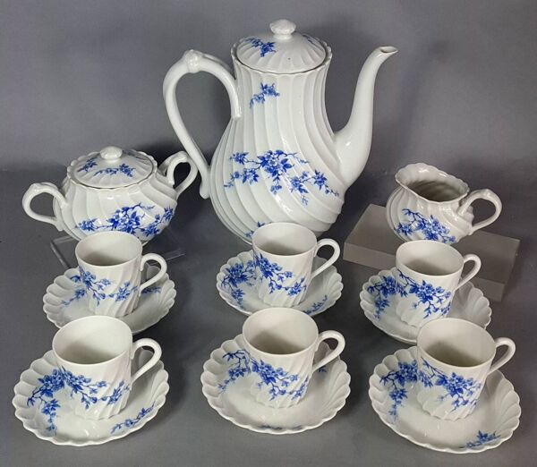 Service café complet 6 personnes porcelaine Haviland Limoges C649 S