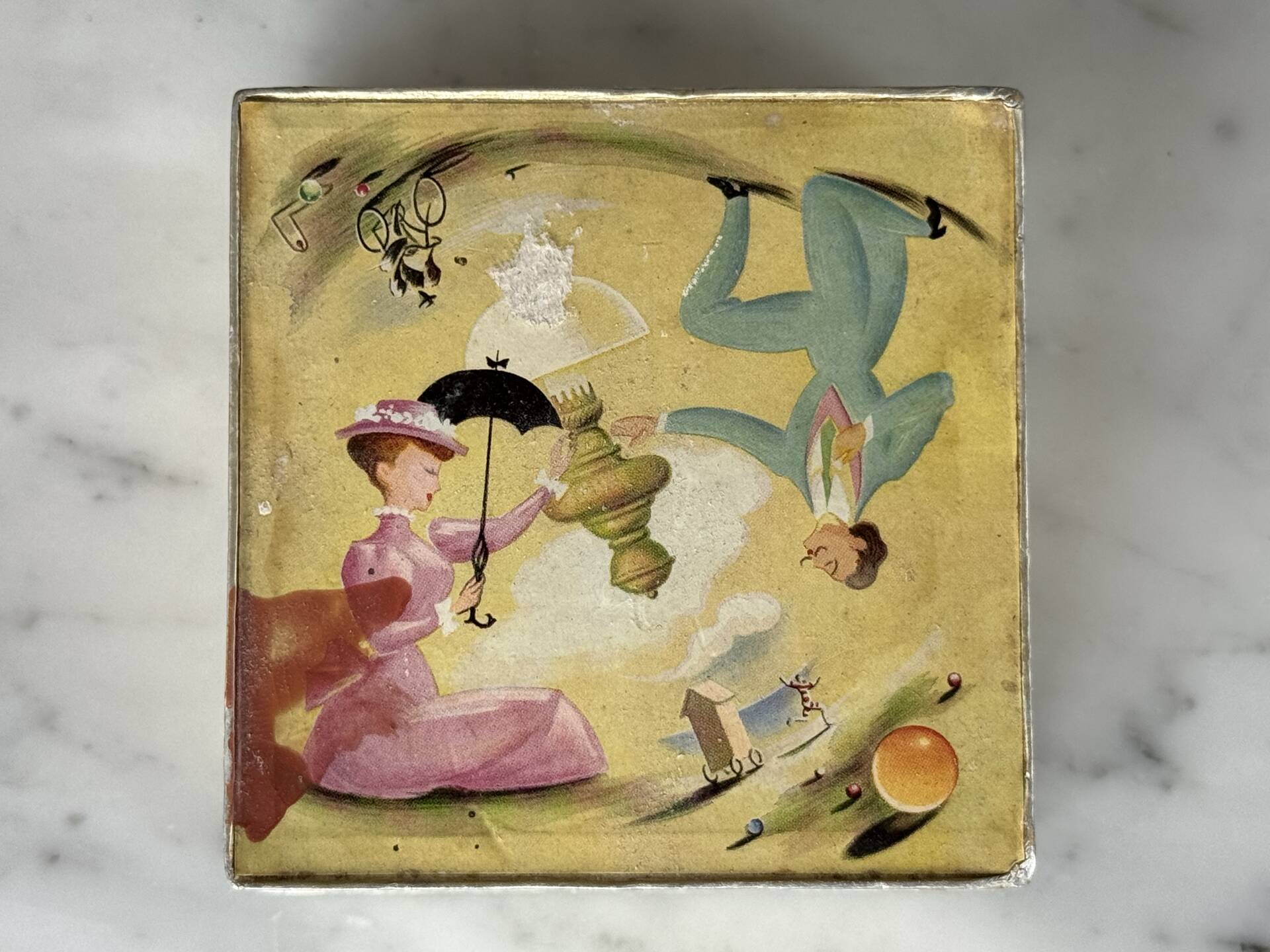 Vintage powder box Klytia "Bonheur du jour"