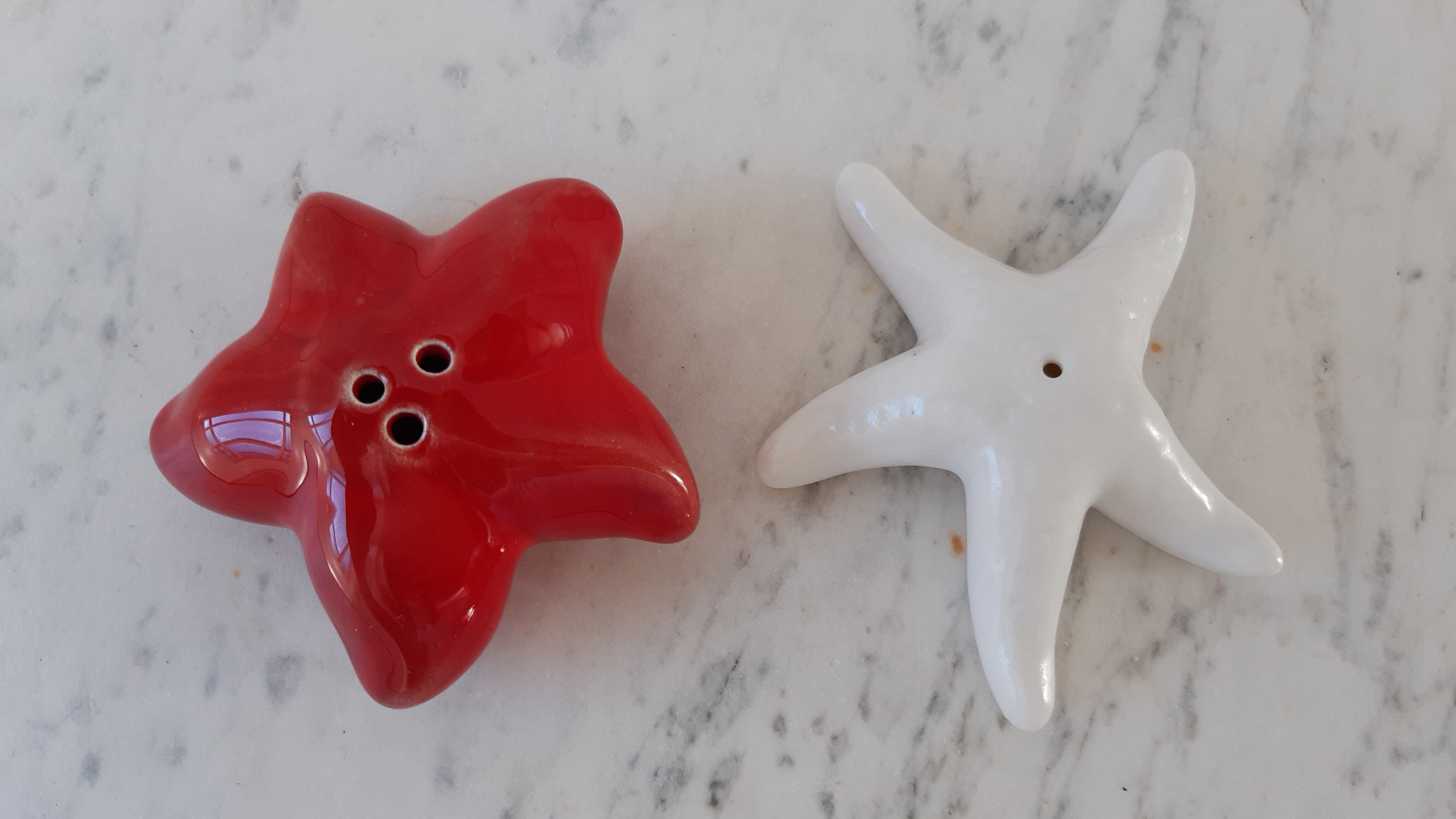 Duo of salt shaker / pepper starfish 70s