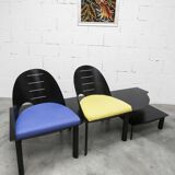 Set of 2 armchairs and coffee table designed by Patrice Bonneau, Genexco edition, 19