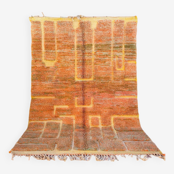 Moroccan Beni Ouarain yellow orange terracotta modern rug