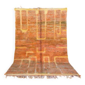 Moroccan Beni Ouarain yellow orange terracotta modern rug