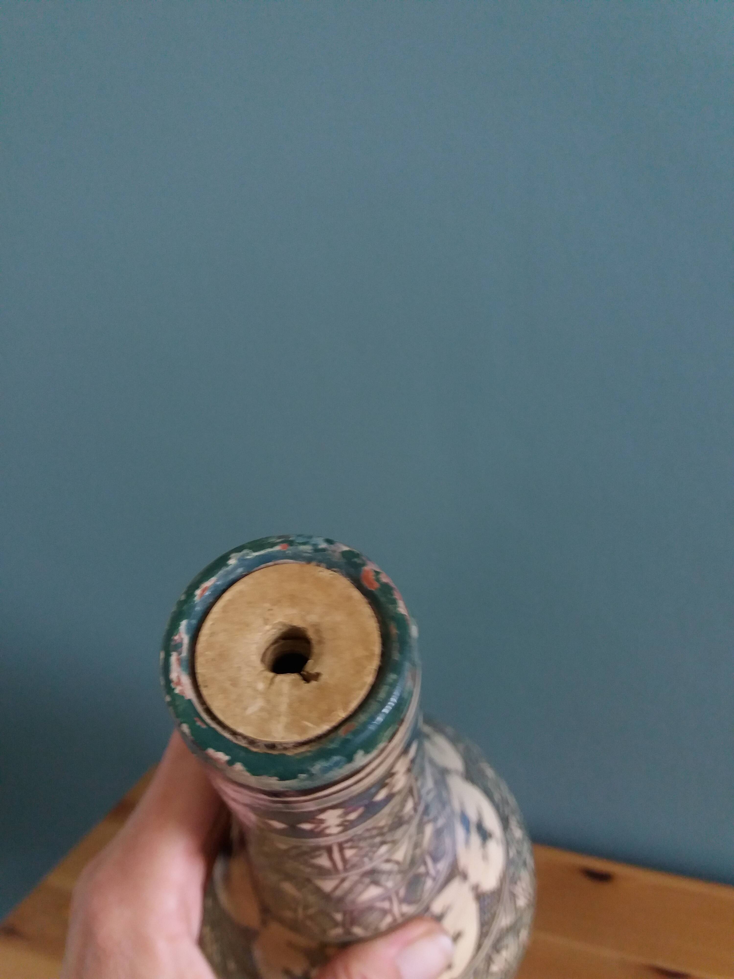 Safi Morocco terracotta vase lamp base